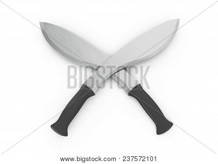 3d Rendering Of Machete, Isolated On White Background.