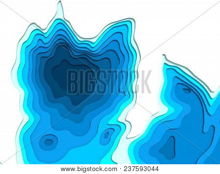 3d Model Of Topographic Map. 3d Rendering, Abstract Topographic Background. Sea Depth. The Concept O