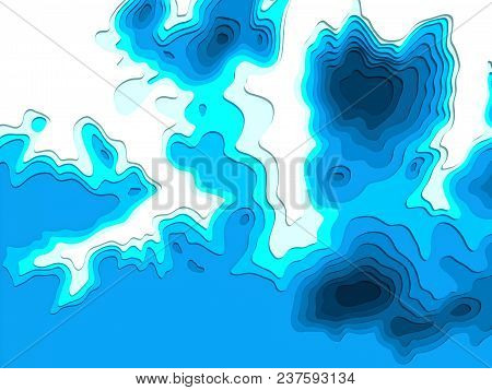 3d Model Of Topographic Map. 3d Rendering, Abstract Topographic Background. Sea Depth. The Concept O