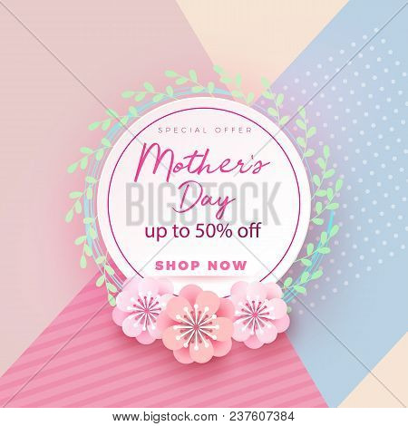 Mother's Day Greeting Card With Beautiful Blossom Flowers