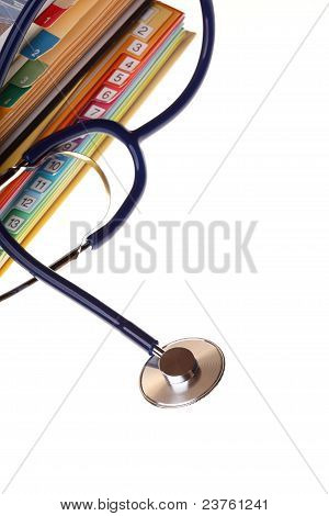 Books And Stethoscope Isolated