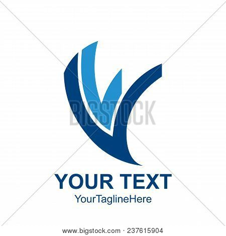 Initial Letter V Or Vv Logo Template Colored Blue Design For Business And Company Identity