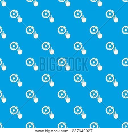 Play Video Pattern Vector Seamless Blue Repeat For Any Use