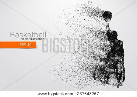Basketball Player Disabled. Text On A Separate Layer, Color Can Be Changed In One Click. Vector Illu
