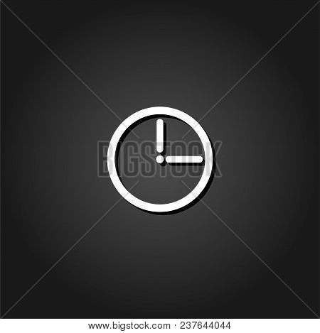 Passage Of Time Icon Flat. Simple White Pictogram On Black Background With Shadow. Vector Illustrati
