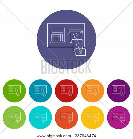 Cardiograph Icons Color Set Vector For Any Web Design On White Background