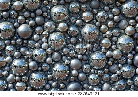 Mirror Balls Half Disco Balls Background Silver Spheres Reflection