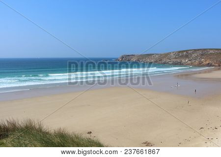 Baie Des Trepasses Beach At Low Tide In Plogoff
