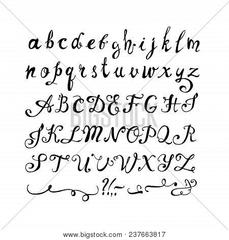 Hand Written Font. Doodle Letters