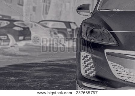 Autoparking In The Courtyard Of The House