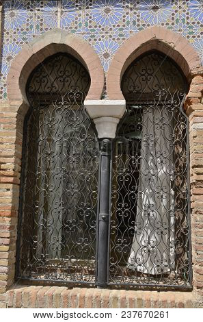 Windows Decorated With Traditional Painted Tin Glazed Ceramic  In The City Of  Granada,  Andalusia, 
