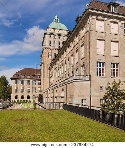 Zurich, Switzerland - 13 October, 2013: The Main Building Of The University Of Zurich. The Universit