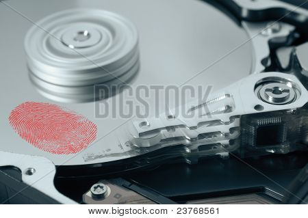 Fingerabdruck auf Festplatte