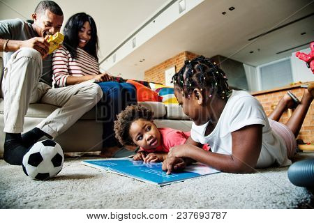 African family spending quality time together