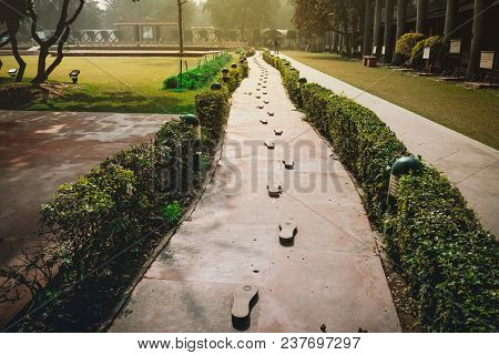 The Last Steps. Traces Leading To The Site Of The Murder Of The Father Of The Indian National Gandhi