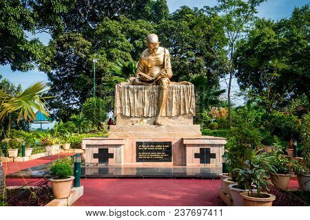 Mahatma Gandhi. The Landmark Monument In Port Blair Andaman And Nicobar Islands, India, 26 January 2