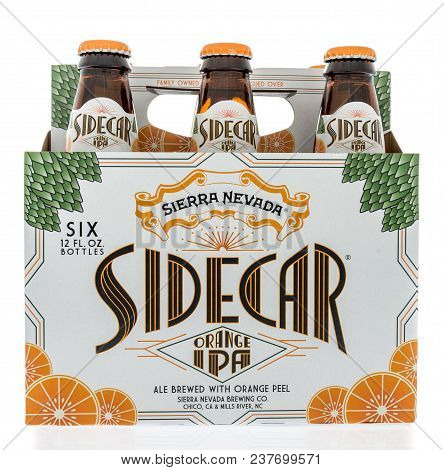 Winneconne, Wi -  20 April 2018: A Six Pack Of Sierra Nevada Sice Car Orange Ipa Beer On An Isolated