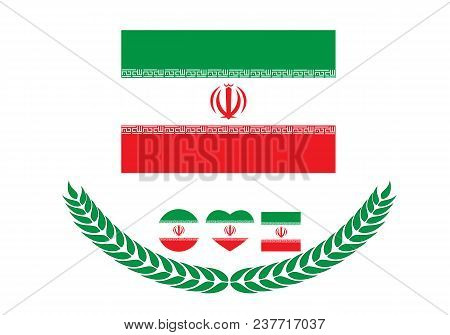 Iran Flag Vector Illustration. Iran Flag. National Flag Of Iran.