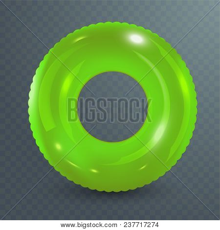 Swim Ring. Inflatable Rubber Toy On Transparent Background. Realistic Summertime Illustration. Summe