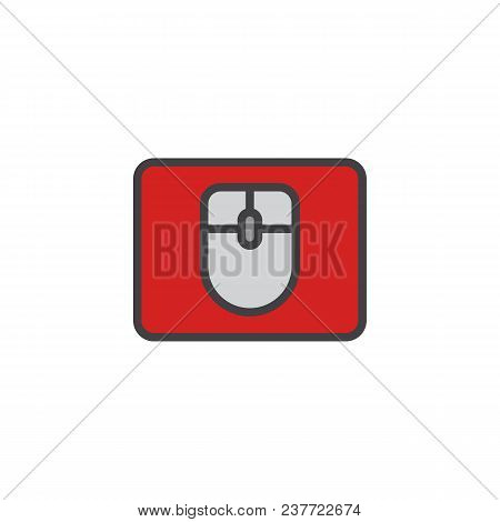 Computer Mouse Pad Filled Outline Icon, Line Vector Sign, Linear Bicolor Pictogram Isolated On White
