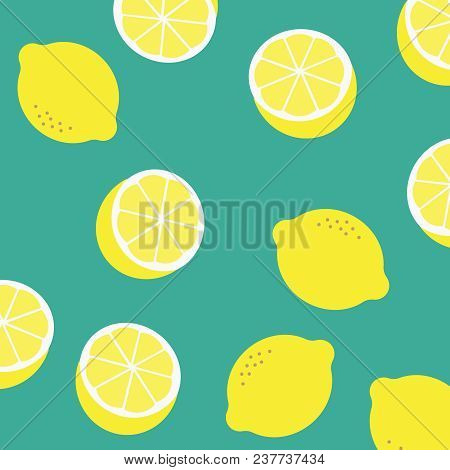 Lemon Pattern Illustration Vector. Lemon Background Abstract. Yellow Cartoon Lemon Pattern