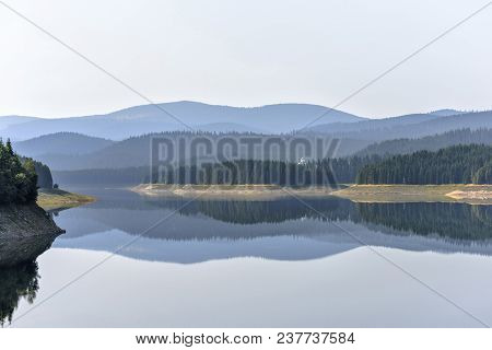 Daylight Misty View To Mountains Full Of Green Trees