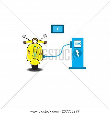 Ev Motorcycle,electric Bike Vector,environment And Industrial Energy