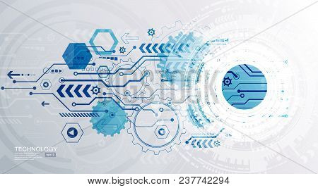 Abstract Technological Background With Various Technological Elements. Structure Pattern Technology 