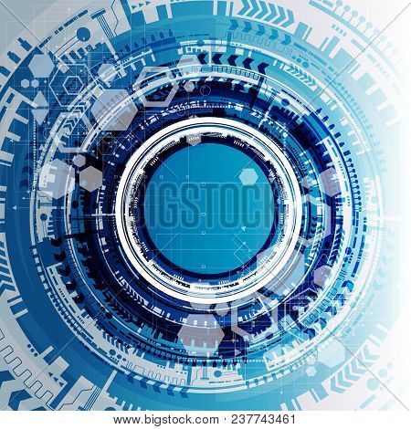 Abstract Technological Background With Various Technological Elements. Structure Pattern Technology 