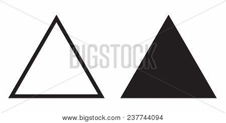 Equilateral Triangle Icon Of Vector Outline Line And Silhouette Triangle