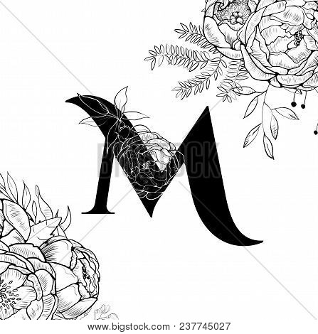 Laser Cut Template. Initial Monogram Letters. Filigree Cutout Pattern. Vector Illustration. Fancy Fl