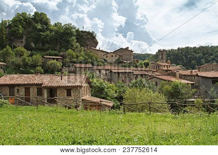 Rupit, Spain - September 09, 2014: Beautiful Scenic View Of Village In Rupit (catalonia, Spain)