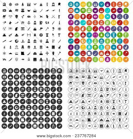 100 Exhibition Icons Set Vector In 4 Variant For Any Web Design Isolated On White