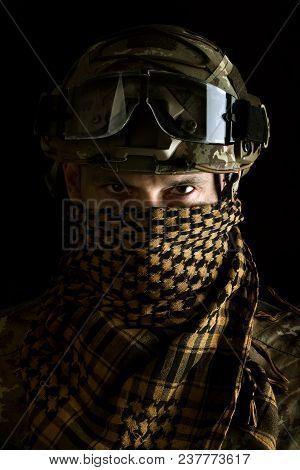 Macro View Of Military Man