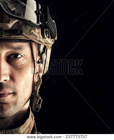 Macro View Of Military Man