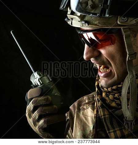 Macro View Of Military Man