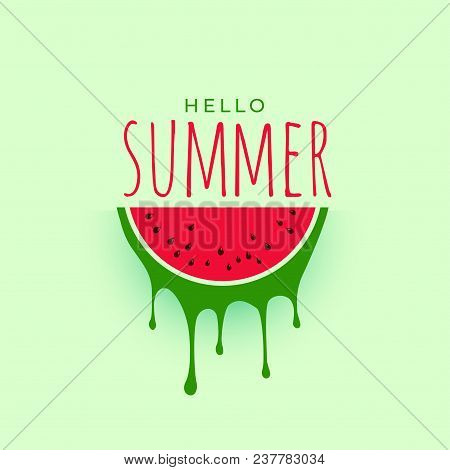 Hellow Summer Watermelon Background Design Vector Illustration