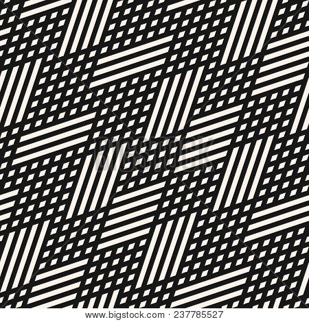 Vector Geometric Lines Seamless Pattern. Abstract Graphic Background With Crossing Diagonal Lines, G