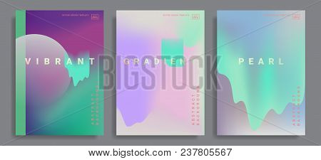 Set Of Poster Covers With Color Vibrant Gradient Background. Trendy Modern Design. Vector Templates 