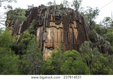 View Of The Forty Meters High Cliff And Its Basalt Lava Columns Of Hexagonal Pattern, At Swan Rocks,