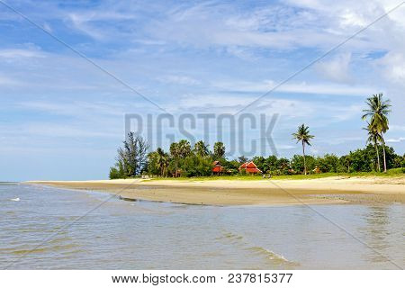 Beach Beautiful And Peaceful At Tap Sakea Beach Prachuap Khirikhan Province, Thailand