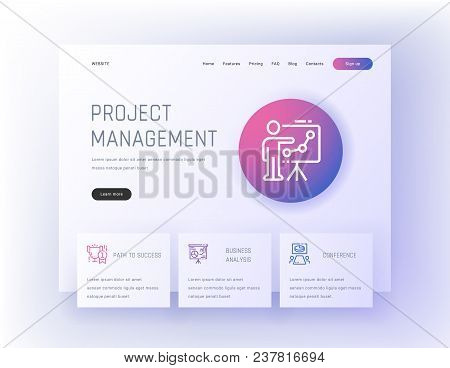 Project Management, Path To Success, Business Analysis, Conference Landing Page Template. Template F