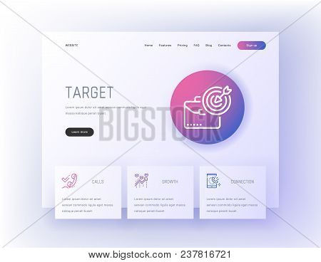 Target, Calls, Statistics, Growth, Connection Landing Page Template. Template For Website Design.