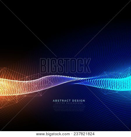 Digital Particles Technology Background With Beautiful Light Effect