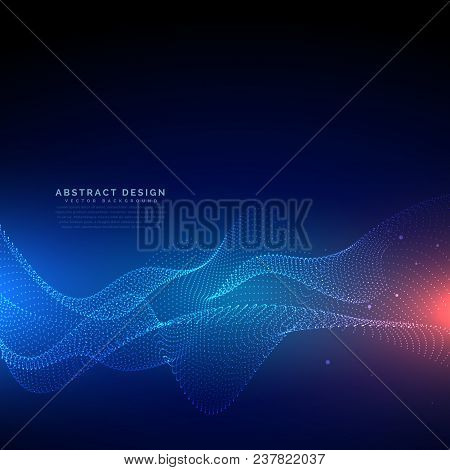 Flowing Particles Technology Digital Cyber Background Vector Illustration