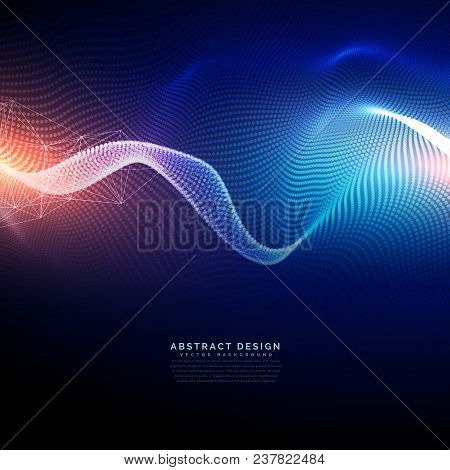 Technology Digital Background In Wavy Futuristic Style