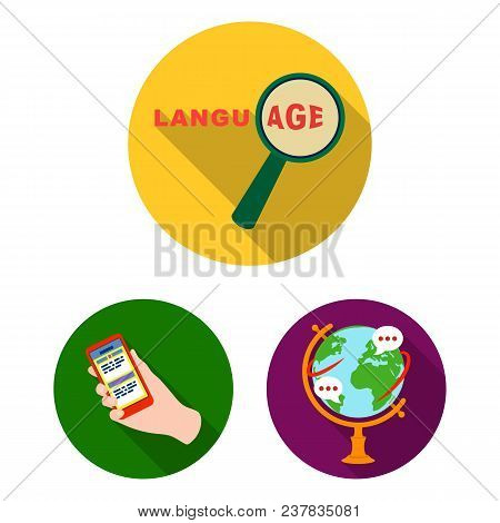 Translator And Linguist Flat Icons In Set Collection For Design. Interpreter Vector Symbol Stock  Il