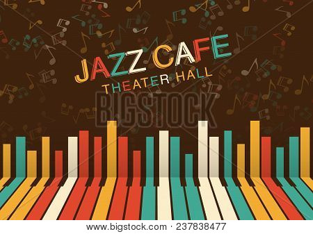Artistic Jazz Night Background In Color. Poster For The Jazz Festival