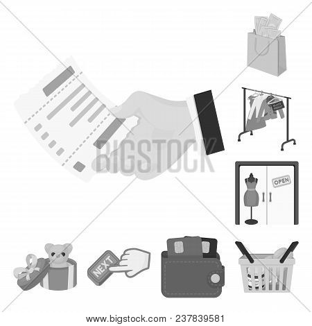 E-commerce And Business Monochrome Icons In Set Collection For Design. Buying And Selling Vector Sym