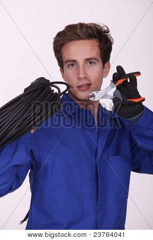 Elektriker mit ein paar wirecutters